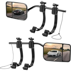 Wing Mirror Caravan Exterior Mirror Caravan Universal Caravan Mirror Car Double Convex Mirror Multiple Angles for All Common Vehicle Types (Pack of 2)