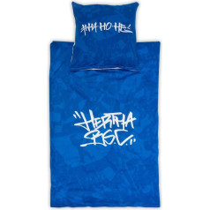 Hertha BSC Berlin Bed Linen Set ** Flag Sea ** in 135 x 200 cm and 80 x 80 cm Reversible Bed Linen Cotton Zip