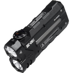 LOOP GEAR SK05 LED Torch 2850 Lumens, USB-C Fast Charge, 6000 mAh Power Bank, IP68, Multifunctional RGB (SOS/Warning Light), Magnetic Base + Clip, Spot/Flood for Camping, Outdoor, Fishing (Black)