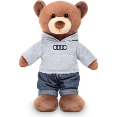 Audi 3202500100 Teddy Bear 42 cm Plush Teddy Rings Logo Soft Toy Mascot Brown