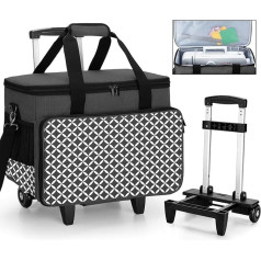 Yarwo Sewing Machine Bag with Removable Wooden Protective Board, Sewing Machine Carry Bag, Transport and Storage Bag, Compatible with Most Sewing Machines and Accessories