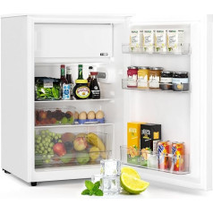 Upstreman 115 L Fridge with Freezer, Efficiency Class D and Electronic Temperature Control, Small Fridge with LED Lighting, CR115 White