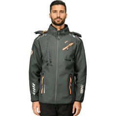 Geographical Norway Royaudb Distribrands Production Men's Softshell Jacket with Hood Waterproof Outdoor Tactical Breathable Jacket for Hiking Skiing Autumn Winter Early