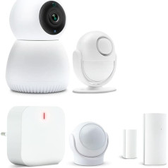 Home Alarm Security Kit with 360° Rotating Camera (Pack of 5)