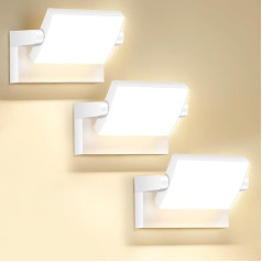 Pack of 3 40 W LED Wall Light Outdoor 4000 Lumen Modern Wall Lights Outdoor/Indoor Warm White 3000 K Outdoor Wall Light White with 350° Swivelling LED Panel Waterproof IP65