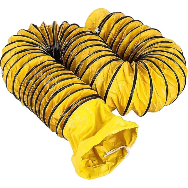 7.6 m Length Hose, 350 mm Diameter, PVC Flexible Hose with Adjustable Rope, S Hook & Steel Bracket for Blower Exhaust Fan (350 mm x 7.6 m)