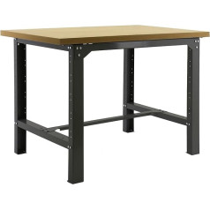 SimonRack BT6 Workbench, 600 kg Load Capacity, 86.5 x 120 x 75 cm, Large Work Surface, Worktop, Wooden Worktop, Anthracite/Wood MDF