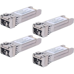 Pack of 4 10G Sfp LC MMF300m 10GBase-SR SFP+ Transceiver, 10G 850nm MMF, up to 300 metres, Compatible with Cisco SFP-10G-SR, Meraki MA-SFP-10GB-SR, Ubiquiti UF-MM-10G, Mikrotik, Netgear, D-Link