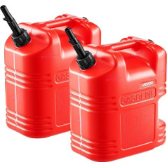 VEVOR Kraftstoffkanister, 2er-Pack 19 L, Benzinkanister mit Ausguss & klarer Skala, max. Durchflussrate 15 L/min, Flüssigkeitsbehälter für die meisten Autos, Motorräder, ATVs & UTVs, rot, 2er-Pack