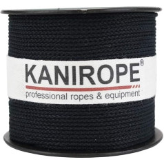 Kanirope® Cobraid Cotton Rope 1.5 mm 500 m Colour Black 8-Way Braided