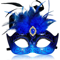 2025 Masquerade Mask for Women with Feathers - Venetian Masquerade Mask for Carnival Ball Carnival Prom