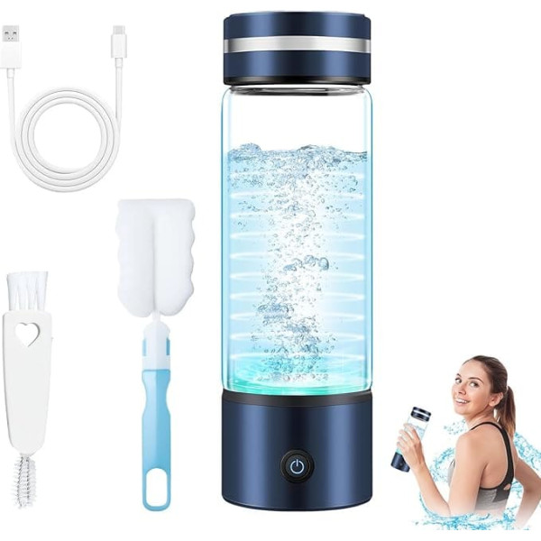 Hydrogen Water Bottle, 420 ml Rechargeable Hydrogen Generator with SPE PEM Technology, Portable Hydrogen-Rich Water Cup for Home, Office, Travel, Fitness & Drinking