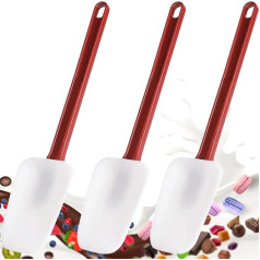 Silicone Rubber Spatula Set, Heat Resistant Silicone Spatulas and Spoons, Commercial Rubber Spatulas, Commercial Spatulas for Cooking, Rubber Spatula Set (3 Spoons S(9.5