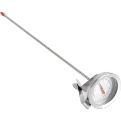 Preserving Thermometer, Milk Thermometer, Stainless Steel Thermometer, Cooking Kitchen Thermometer with Long Probe, Pointer Thermometer with Clip for Cooking, BBQ, Meat, Beer, Wine