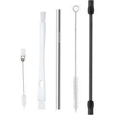 Stainless Steel Milk Hose, Fully Automatic Coffee Machine Accessory Set, Milk Hose Stainless Steel Milk Tube and 3 Cleaning Brush Accessories Set Compatible with Siemens EQ6 Bosch VeroAroma Fully Automatic Coffee Machines