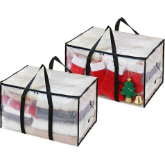 Umzugskartons, 90 l, transparente Verpackungsboxen mit Reißverschluss und Griffen für Kleidung, Reisen, Camping, Aufbewahrung, wiederverwendbare Vakuum-Aufbewahrungsbeutel (2)