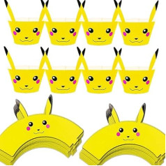Birthday Cake Decorations, Pack of 48 Party Decoration, Cupcake Toppers 24 Pieces + 24 Cartoon Cupcake Decoration for Children's Birthday Party