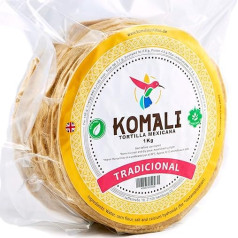 RamirezHandels Yellow Corn Tortillas Komali 15 cm 1 kg (Approx. 40 Pieces) Mexican Traditional Tortilla, Tortillas Mexicanas de Maiz amarillo Tradicionales