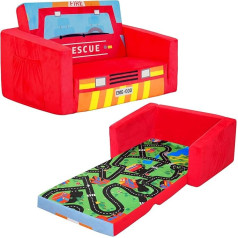 Mallbest Children's Sofa Bed Baby Seat Cushion Overnight Chair Flip Open Deck Chair (Red)