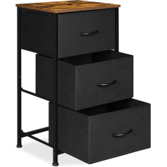 Haitral Chest of Drawers for Bedroom, 3 Drawers, Dresser Bedside Stands, Storage Tower Organizer Unit with Removable Fabric Containers, Bedroom, College Dorm