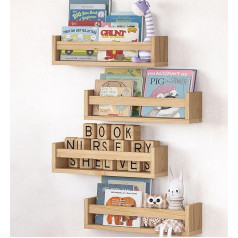 Nature Supplies Set of 4 Natural Wood Shelves for Kids Room 16