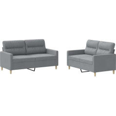 Hetftjn Chaise Longue Sofa Bed Camping Sofa Lounge Sofa - 2-Piece Sofa Set with Cushion Light Grey Fabric for Hotel Room Office Teenager's Room Relaxation Room