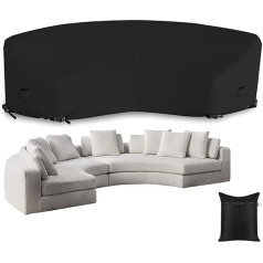 ‎Bosking BOSKING Patio Sectional Curved Sofa Protector Covers 420D Oxford Waterproof Outdoor Garden Sectional Curved Couch Furniture Cover for Half Moon Couch Set
