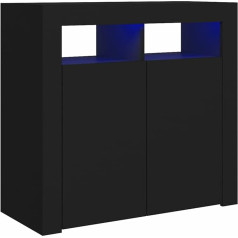 ‎Homgoday Homgoday Sideboard with LED Lights, Sideboards for Living Room, Dining Room, Sideboard, Modern Living Room with Mood Light, Colour Changing, Black, 80 x 35 x 75 cm