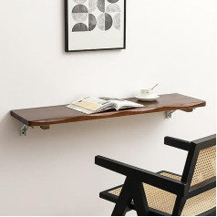 Hpirfye Folding Wall Dining Table, Wooden Workbench, Wall Mounted Folding Desk, Multiple Styles Available, High Load Capacity, Living Room, Bedroom and Kitchen (80 x 40 °C