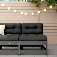 ‎Homgoday Homgoday Garden Middle Sofa Grey Solid Pine Sofas Outdoor Sofa Sofa Garden Sofa Living Room Patio Outdoor Furniture A1