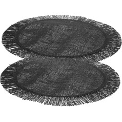 Phenofice Hitzebeständige runde Tischsets 2-TLG. Jute-Tischsets und Untersetzer-Set für Esszimmer