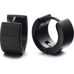 Pair of Creole Earrings for Men and Women, Stainless Steel Huggie Ear Cuff Earrings, Fake Piercing