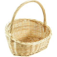Kobolo Gift Basket / Gift Basket with Handle Made of Woven Willow - Size 2 42 x 35 x 13/39 cm