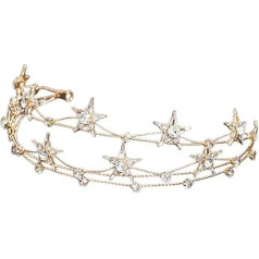 Beaupretty Star Head Chain Hair Chain Jewellery Headpiece Rhinestone Star Headband Bridal Headwear for Wedding Birthday Party Gold