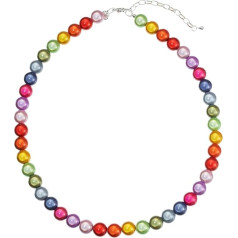 Leslii Women's Necklace Reflective Pearl Short Pearl Necklace Magic 3D Effect Diameter 10 mm