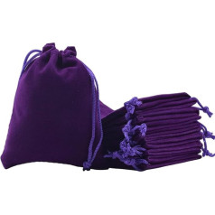 Tinkber 20-Piece Small Velvet Jewellery Bags, Jewellery Bag with Drawstring, Velvet Gift Jewellery Bag, Suitable for Daily Storage of Jewellery, Cosmetics, etc. (Purple)