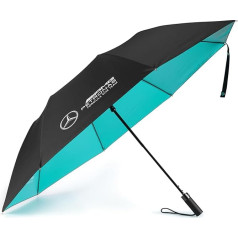 MERCEDES AMG PETRONAS F1 Compact Umbrella – Black – Dimensions: Handle Length: 45 cm/Open Diameter: 105 cm, black