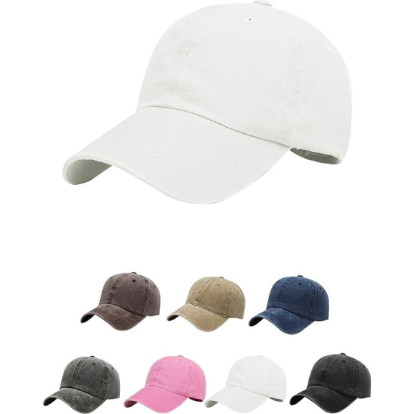 Aomig Baseball Cap Unisex Retro Baseball Cap Men and Women Adjustable Cap with Peak, Sun Protection Baseball Cap for Outdoor Running Tennis Golf Travel