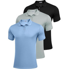 PINSPARK 1/3 Pack Polo Shirts Men's Golf T-Shirts Quick-Drying Polo Shirt Short Sleeve Polo T-Shirt Summer Breathable Tennis Sports Tops Slim Fit Leisure T-Shirt
