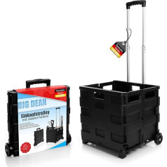 BigDean Foldable Shopping Trolley Maximum Load 35 kg - Shopping Trolley with Telescopic Handle