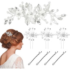 LIMITADA Pack of 8 Wedding Hair Accessories Wedding Hair Pins Headpiece Bridal Flowers Hair Accessories Wedding Vintage Pearls Flower Bride Hair Accessories for Women and Girls