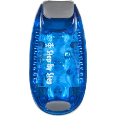 Step by Step LED Safety Clip Light Blue Reflective Waterproof 3 Light Modes Clip On 3 Settings for Better Visibility in the Dark, blue