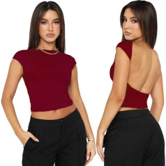 Arkim Backless Top Women's Y2K Backless Top Sexy Tops Women's Reversible Style Street Fashion Summer Tops Women