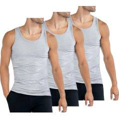 BestSale247 Men's Tank Top, Pack of 3, Undershirt in Fine Rib Cotton