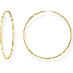 Thomas Sabo Large Hoop Earrings Gold Plated Silver CR729-413-39, Sterling Silver, No Gemstone