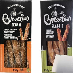 usy Bundle for Nawarra Brezelino Bundle Crispy Lye Sticks with Sea Salt and Sesame Seeds (2 x 150 g Pack) + usy Block