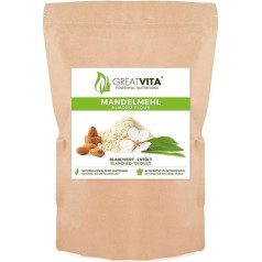 GreatVita Almond Flour 800 g, Deoiled & Blanched, Finely Ground Almonds, Gluten-Free, Protein Rich, Ideal for Baking, Breading & Low Carb Recipes