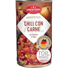 DREISTERN Chili con Carne 1200 g I With Pork & Vegetables I XXL Spicy Stew in Recyclable Canning Tin I Long Shelf Life Thanks to Natural Preservation I Homemaker Quality