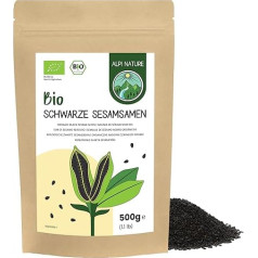 Alpi Nature Sesame Seeds Black Organic 500 g Organic Sesame Black, Black Sesame Seeds, Sesame Seeds, Raw Sesame Seeds, Vegan Gluten Free