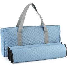 Mose Cafolo American Mahjong Bag - Quilted Mahjong Tote for Tiles, Shelves, Trays and Sliders - Lightweight Travel Mahjong Organizer with 2 Accessory Pockets (Case Only), pearl grey, Classic